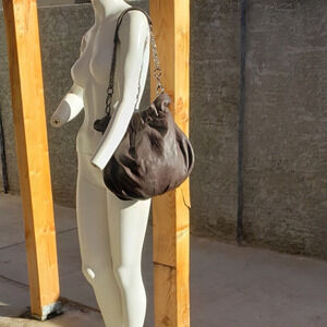 David‎ & Scotti Brown Leather Over the Shoulder Bag